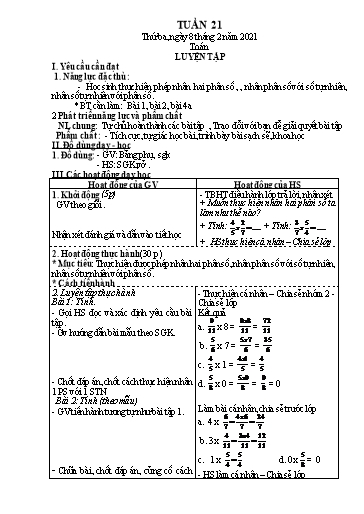 Kế hoạch bài dạy các môn Lớp 4 - Tuần 21 - Năm học 2020-2021 - Nguyễn Thị Huyền