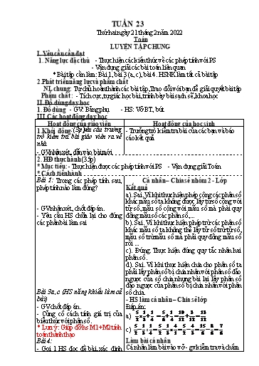 Kế hoạch bài dạy các môn Lớp 4 - Tuần 23 - Năm học 2021-2022 - Nguyễn Thị Huyền