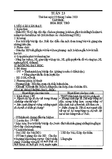 Kế hoạch bài dạy các môn Lớp 4 - Tuần 23 - Năm học 2022-2023 - Nguyễn Thanh Trường