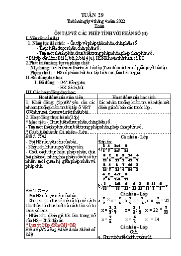 Kế hoạch bài dạy các môn Lớp 4 - Tuần 29 - Năm học 2021-2022 - Nguyễn Thị Huyền