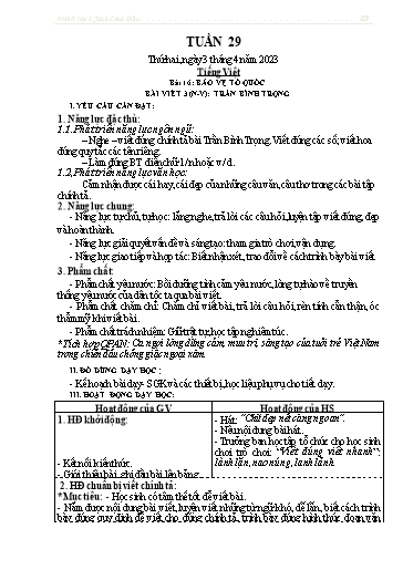 Kế hoạch bài dạy các môn Lớp 4 - Tuần 29 - Năm học 2022-2023 - Nguyễn Thị Huyền