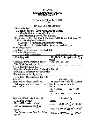 Kế hoạch bài dạy các môn Lớp 4 - Tuần 30 - Năm học 2021-2022 - Nguyễn Thị Huyền