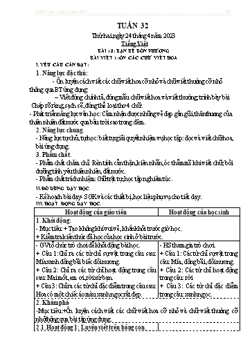 Kế hoạch bài dạy các môn Lớp 4 - Tuần 32 - Năm học 2022-2023 - Nguyễn Thị Huyền