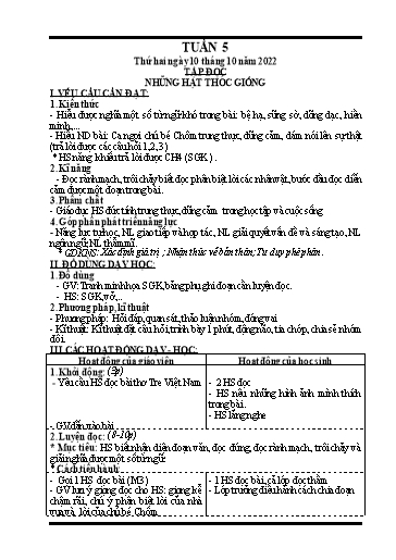 Kế hoạch bài dạy các môn Lớp 4 - Tuần 5 - Năm học 2022-2023 - Nguyễn Thanh Trường