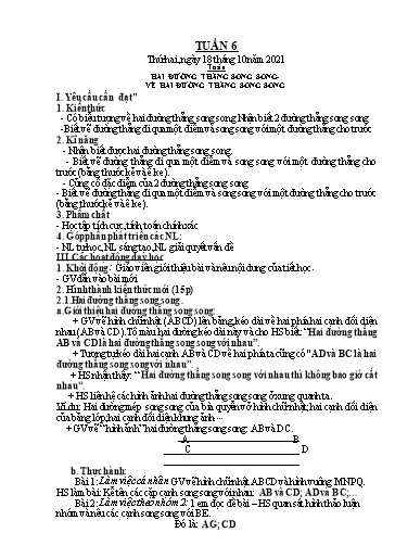 Kế hoạch bài dạy các môn Lớp 4 - Tuần 6 - Năm học 2021-2022 - Nguyễn Thị Huyền
