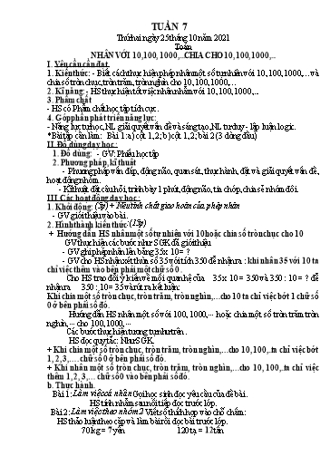 Kế hoạch bài dạy các môn Lớp 4 - Tuần 7 - Năm học 2021-2022 - Nguyễn Thị Huyền