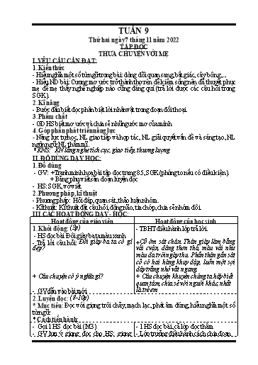 Kế hoạch bài dạy các môn Lớp 4 - Tuần 9 - Năm học 2022-2023 - Nguyễn Thanh Trường