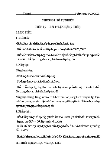 Kế hoạch bài dạy các môn Lớp 8+9 - Tuần 1 - Năm học 2023-2024 - Trường THCS Trần Kim Xuyến