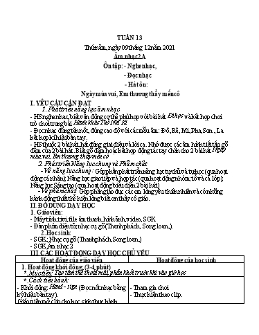 Kế hoạch bài dạy các môn Tiểu học - Tuần 13 - Năm học 2021-2022 - Cao Thị Liễu