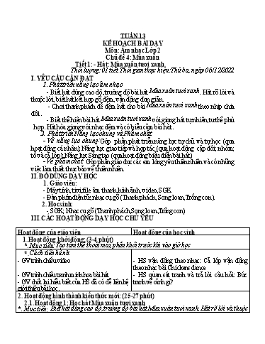 Kế hoạch bài dạy các môn Tiểu học - Tuần 13 - Năm học 2022-2023 - Cao Thị Liễu