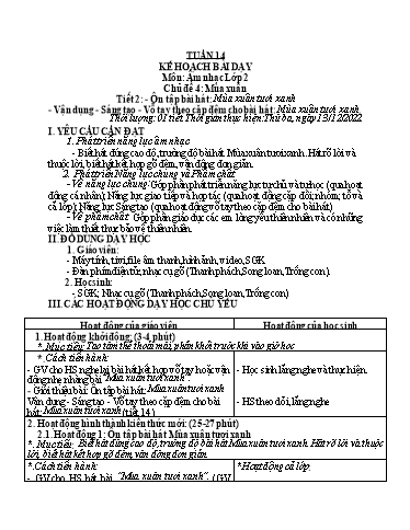 Kế hoạch bài dạy các môn Tiểu học - Tuần 14 - Năm học 2022-2023 - Cao Thị Liễu