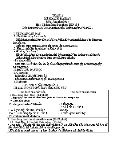 Kế hoạch bài dạy các môn Tiểu học - Tuần 16 - Năm học 2021-2022 - Cao Thị Liễu