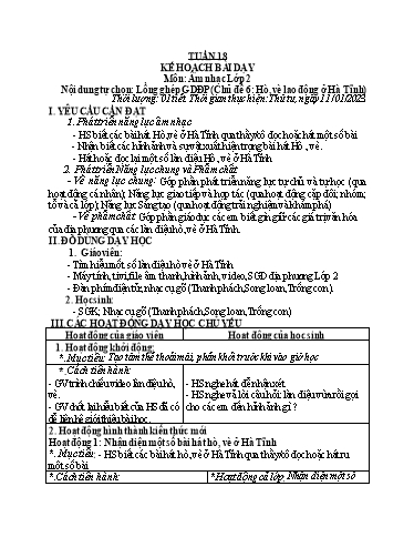 Kế hoạch bài dạy các môn Tiểu học - Tuần 18 - Năm học 2022-2023 - Cao Thị Liễu