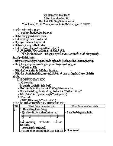 Kế hoạch bài dạy các môn Tiểu học - Tuần 22 - Năm học 2021-2022 - Cao Thị Liễu