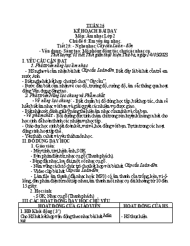 Kế hoạch bài dạy các môn Tiểu học - Tuần 25 - Năm học 2022-2023 - Cao Thị Liễu