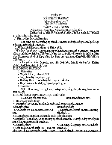 Kế hoạch bài dạy các môn Tiểu học - Tuần 27 - Năm học 2022-2023 - Cao Thị Liễu