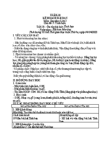 Kế hoạch bài dạy các môn Tiểu học - Tuần 28 - Năm học 2022-2023 - Cao Thị Liễu