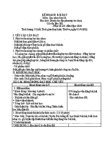 Kế hoạch bài dạy các môn Tiểu học - Tuần 29 - Năm học 2021-2022 - Cao Thị Liễu