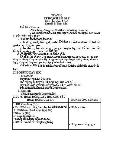 Kế hoạch bài dạy các môn Tiểu học - Tuần 30 - Năm học 2022-2023 - Cao Thị Liễu