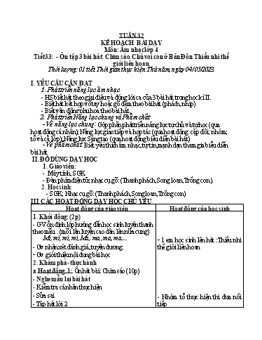 Kế hoạch bài dạy các môn Tiểu học - Tuần 32 - Năm học 2021-2022 - Cao Thị Liễu