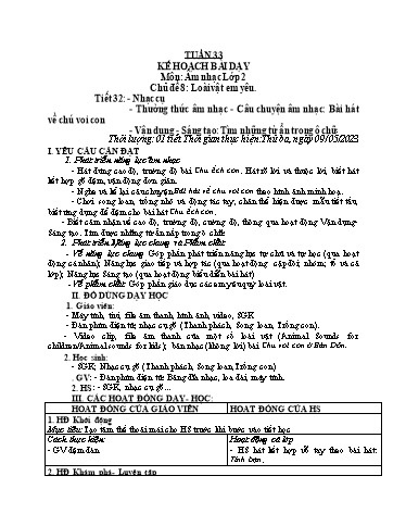 Kế hoạch bài dạy các môn Tiểu học - Tuần 33 - Năm học 2022-2023 - Cao Thị Liễu