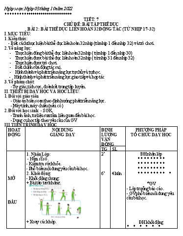 Kế hoạch bài dạy Giáo dục thể chất 6 - Tiết 7+8 - Năm học 2022-2023 - Trường THCS Trần Kim Xuyến