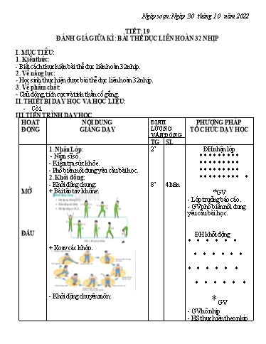 Kế hoạch bài dạy Giáo dục thể chất 7 - Tiết 19+20 - Năm học 2022-2023 - Trường THCS Trần Kim Xuyến