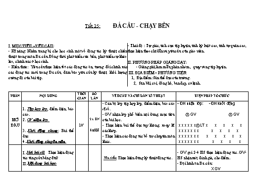 Kế hoạch bài dạy Giáo dục thể chất 8 - Tiết 25+26, Bài: Đá cầu-chạy bền - Năm học 2022-2023 - Trường THCS Trần Kim Xuyến