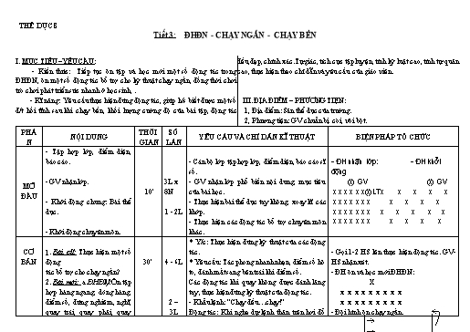 Kế hoạch bài dạy Giáo dục thể chất 8 - Tiết 3+4 - Năm học 2022-2023 - Trường THCS Trần Kim Xuyến