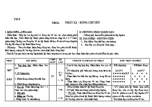 Kế hoạch bài dạy Giáo dục thể chất 8 - Tiết 39+40 - Năm học 2022-2023 - Trường THCS Trần Kim Xuyến