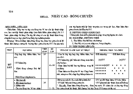 Kế hoạch bài dạy Giáo dục thể chất 8 - Tiết 57+58 - Năm học 2022-2023 - Trường THCS Trần Kim Xuyến