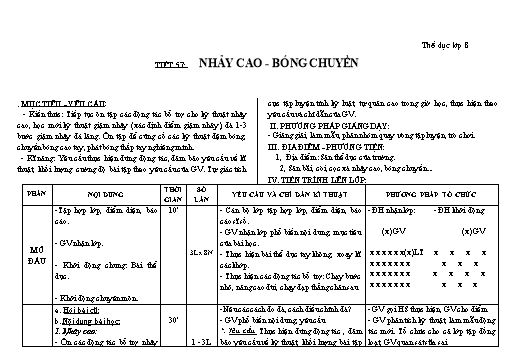 Kế hoạch bài dạy Giáo dục thể chất 8+9- Tiết 57+58 - Năm học 2022-2023 - Trường THCS Trần Kim Xuyến