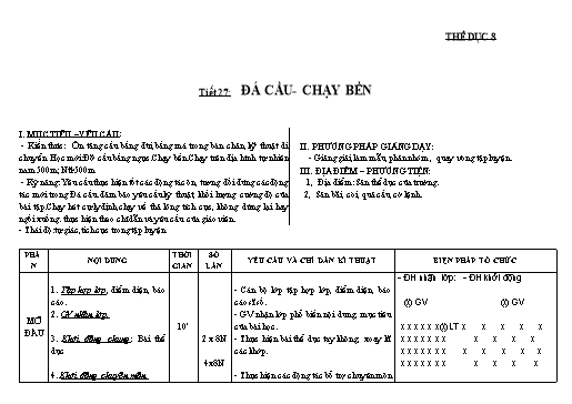 Kế hoạch bài dạy Giáo dục thể chất 8+9 - Tuần 14 - Năm học 2022-2023 - Trường THCS Trần Kim Xuyến