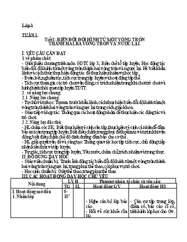 Kế hoạch bài dạy Giáo dục thể chất Lớp 1-4 - Tuần 1 - Năm học 2022-2023 - Bùi Xuân Thân
