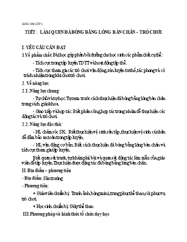 Kế hoạch bài dạy Giáo dục thể chất Lớp 1-4- Tuần 25 - Bùi Xuân Thân