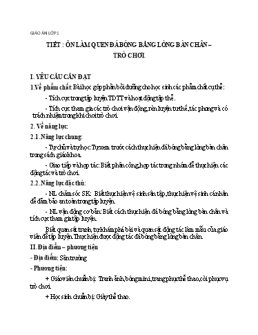Kế hoạch bài dạy Giáo dục thể chất Lớp 1-4 - Tuần 26 - Năm học 2023-2024 - Bùi Xuân Thân