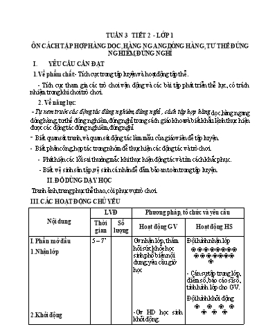 Kế hoạch bài dạy Giáo dục thể chất Lớp 1-5 - Tuần 3 - Năm học 2023-2024 - Trường Tiểu học Sơn Long