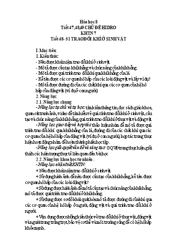 Kế hoạch bài dạy Hóa học 8 - Tuần 25 - Năm học 2022-2023 - Trường THCS Trần Kim Xuyến