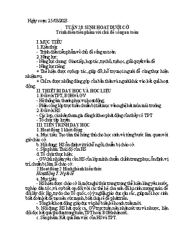 Kế hoạch bài dạy Hoạt động trải nghiệm 7 - Tuần 28 - Năm học 2022-2023 - Trường THCS Trần Kim Xuyến