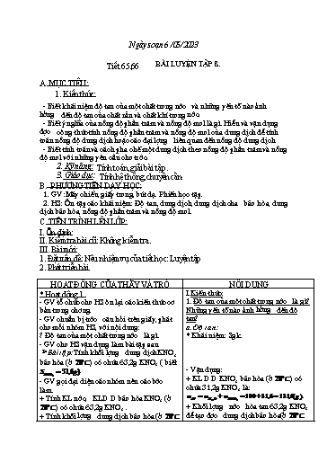 Kế hoạch bài dạy Khoa học tự nhiên 6 - Tuần 34 - Năm học 2022-2023 - Trường THCS Trần Kim Xuyến