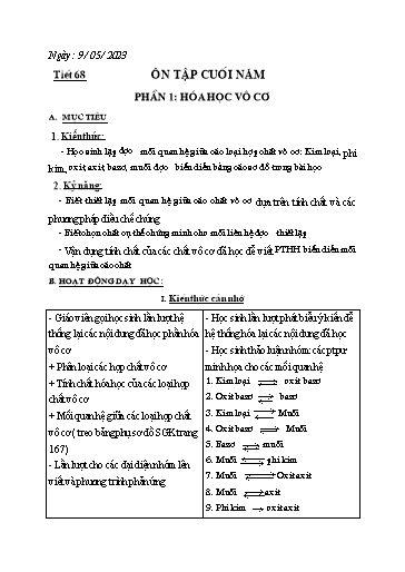 Kế hoạch bài dạy Khoa học tự nhiên 6 - Tuần 35 - Năm học 2022-2023 - Trường THCS Trần Kim Xuyến