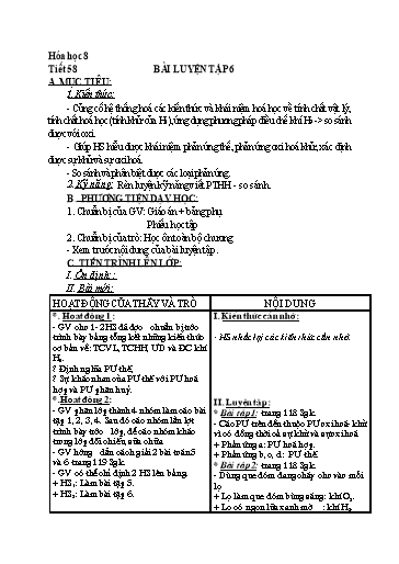 Kế hoạch bài dạy Khoa học tự nhiên 8 - Tuần 30, Tiết 58: Bài luyên tập 6 - Năm học 2022-2023 - Trường THCS Trần Kim Xuyến