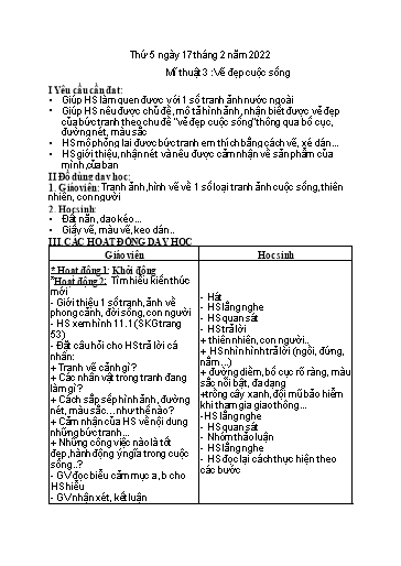 Kế hoạch bài dạy Kĩ thuật 4+5 - Tuần 22 - Năm học 2021-2022 - Nguyễn Thị Kim Anh