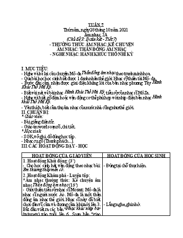 Kế hoạch bài dạy môn Âm nhạc Lớp 1+2 - Tuần 7 - Năm học 2021-2022 - Cao Thị Liễu