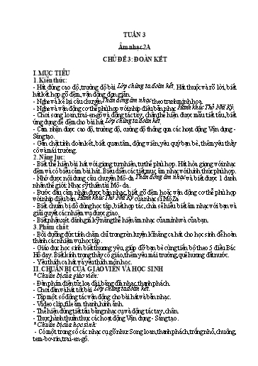 Kế hoạch bài dạy môn Âm nhạc Lớp 2 - Tuần 3, Chủ đề 2+3 - Năm học 2021-2022 - Cao Thị Liễu