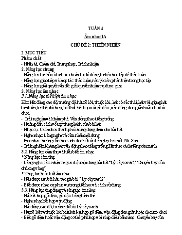 Kế hoạch bài dạy môn Âm nhạc Tiểu học - Tuần 4 - Năm học 2021-2022 - Cao Thị Liễu
