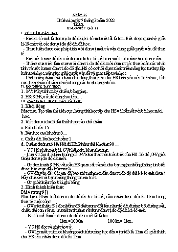 Kế hoạch bài dạy môn Toán + Tiếng Việt Lớp 2 - Tuần 25 - Năm học 2021-2022 - Đinh Thị Thể