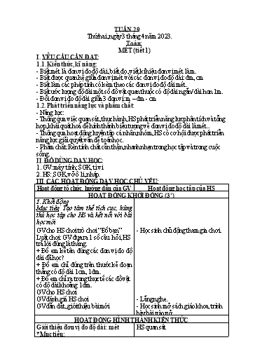 Kế hoạch bài dạy môn Toán + Tiếng Việt Lớp 2 - Tuần 29 - Năm học 2022-2023 - Đinh Thị Thể
