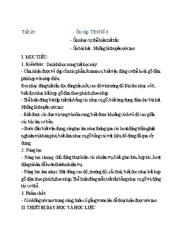 Kế hoạch bài dạy Nghệ thuật (Âm nhạc) Lớp 6 - Tiết 26 - Trường THCS Trần Kim Xuyến
