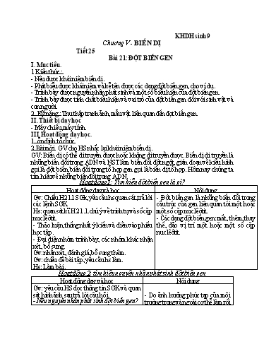 Kế hoạch bài dạy Sinh học 8+9 - Tuần 13 - Trường THCS Trần Kim Xuyến